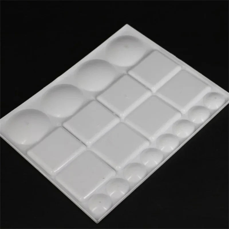 1Pc Oil Paint Water Coloring Palette For Kids Children Adults Art Acrylic Drawing Tray Plastic Pallet Student Stationery