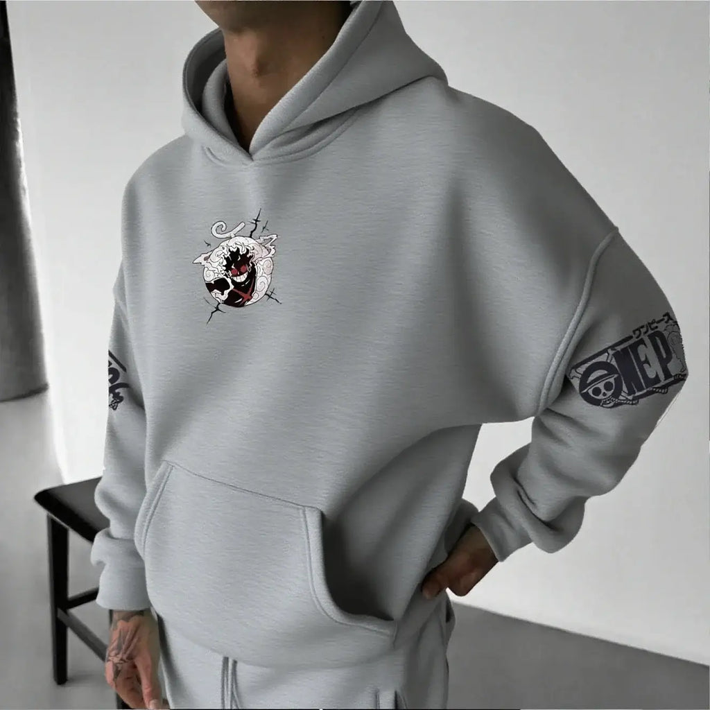 One Piece Luffy Gear 5 Nika Oversized Anime Hoodie