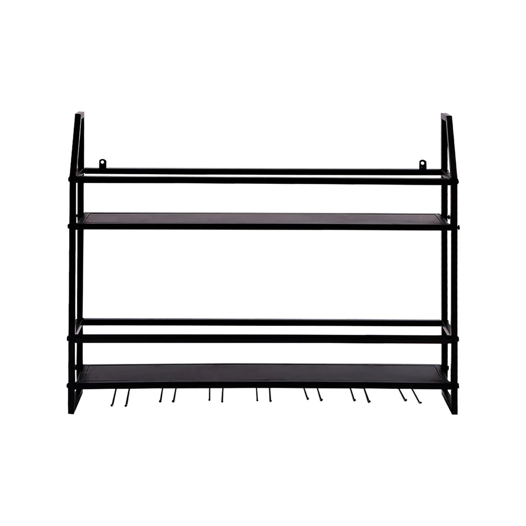 Wall Mounted Iron Wine Rack Bottle Champagne Glass Holder Shelves Bar Home Party Light and Strong Durable Unique Design Decor