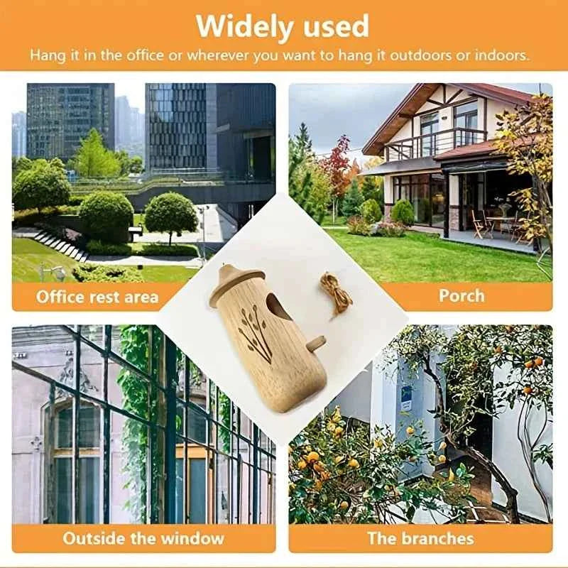 Wooden Hanging Hummingbird House Chalet Mini Bird Nest Cage Beautiful Outdoor Patio Garden Decoration Pet Bedroom