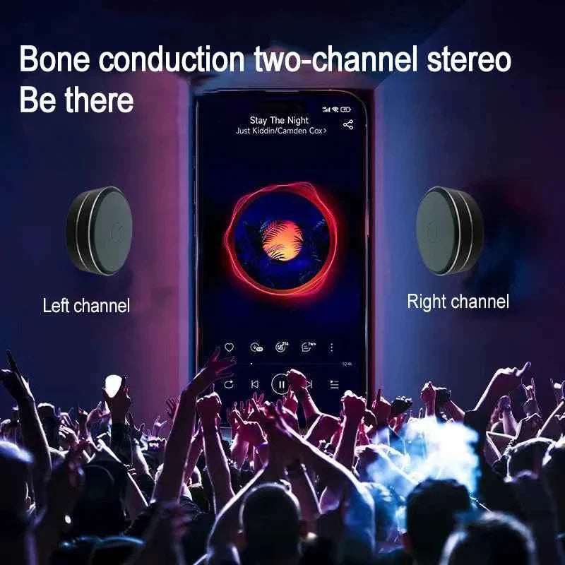 Bone conduction wireless speaker - sucker mount, TWS hi-fi sound enhanced bass, wearable loop, resonance features dynamic audio