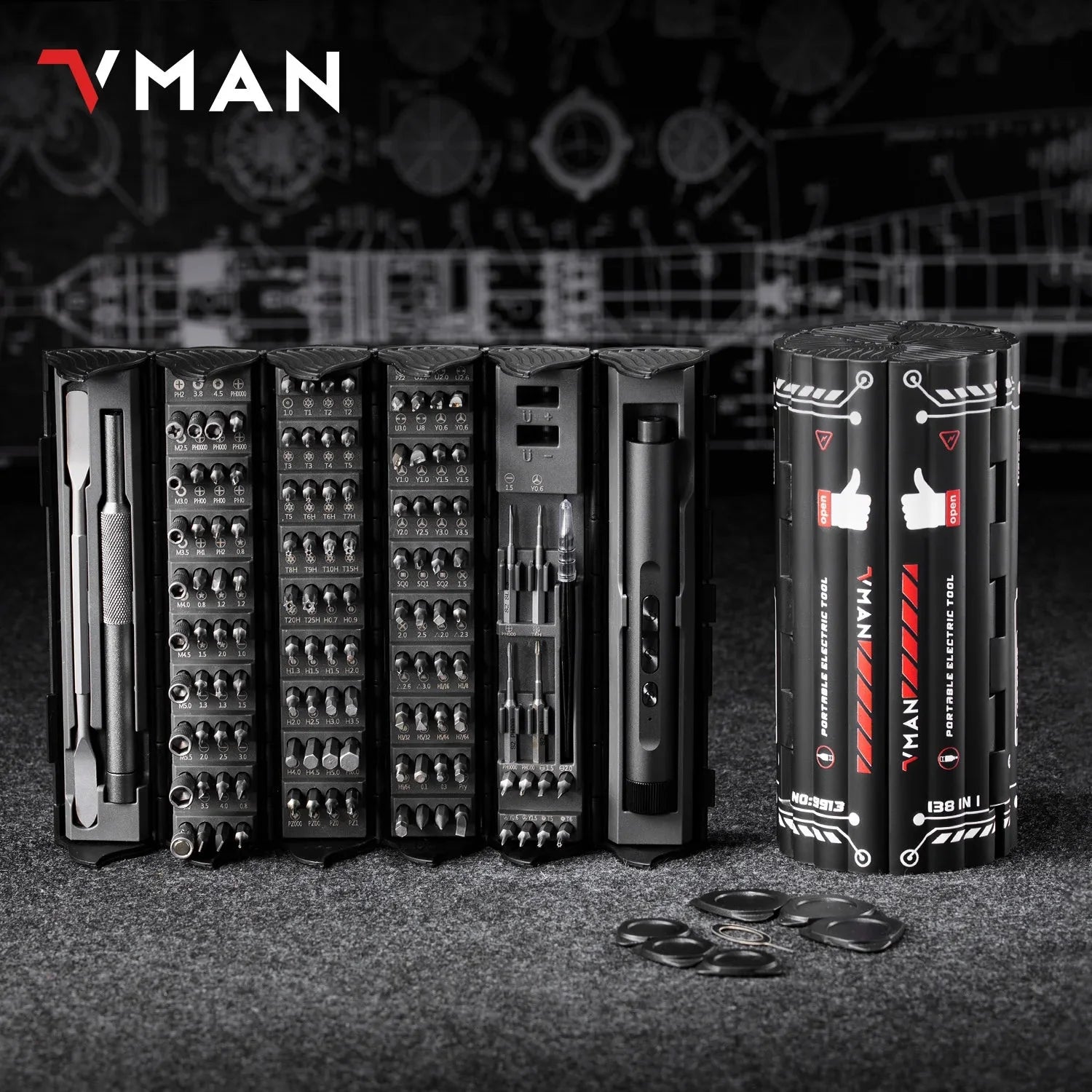138 In 1 Electric Professional Screwdriver Set Cordless Multifunctional iPhone & Glasses Repair Tool Magnetic Bit Household Kit