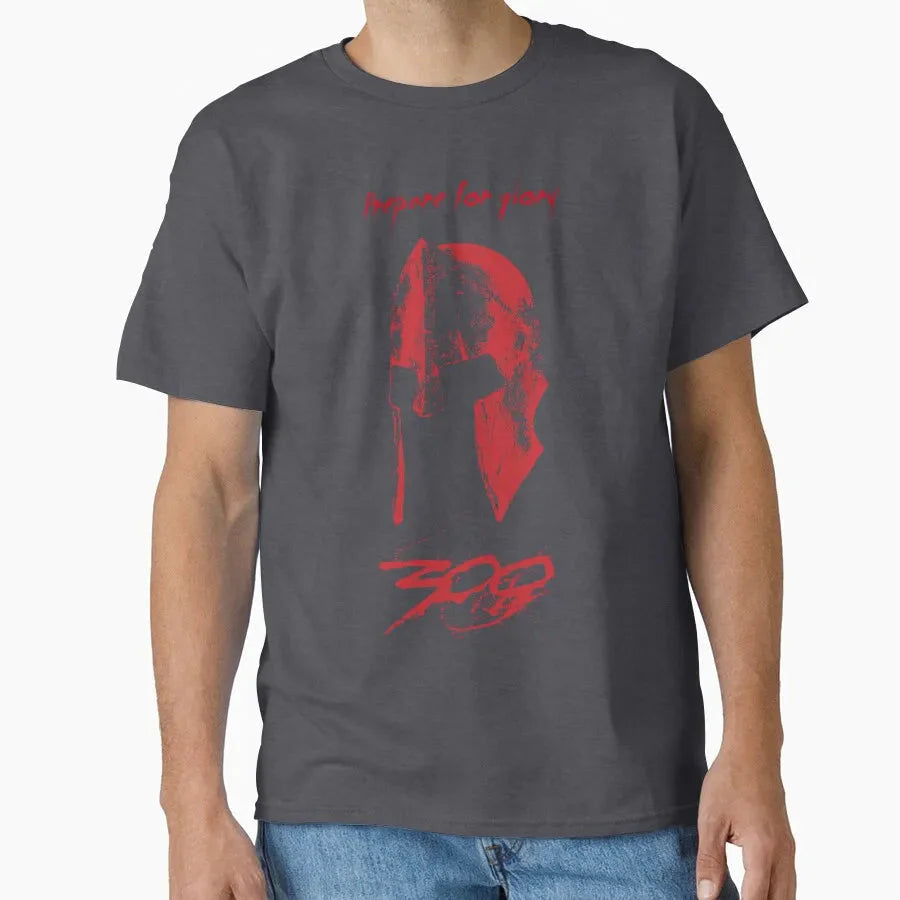 SPARTAN HELMET RED Spartan warrior helmet ancient greece this is sparta T Shirt for men Large size Adult tops S-6XL