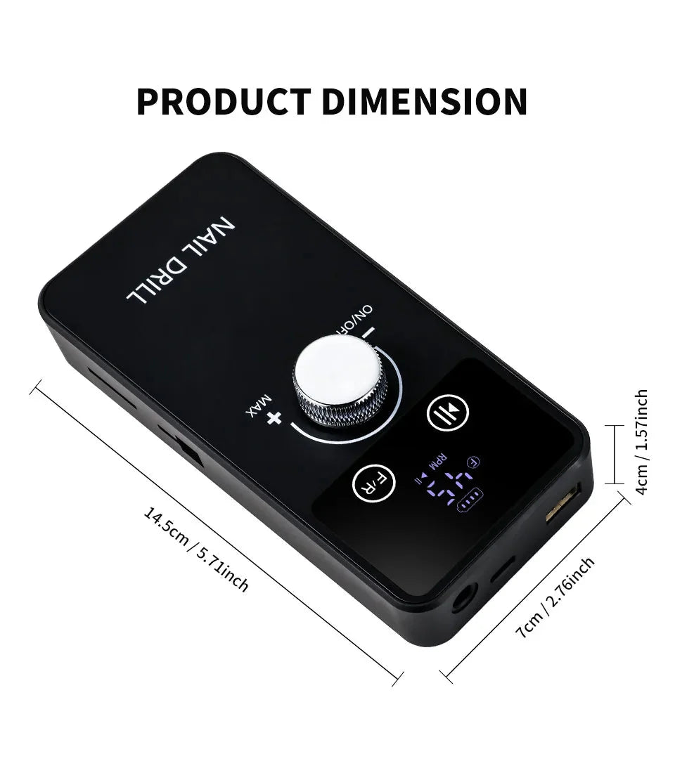 45000RPM Professional Nail Drill Machine Rechargeable Low Noise Electric Nail Drill Sander File for Manicure Gel  Polish Tool
