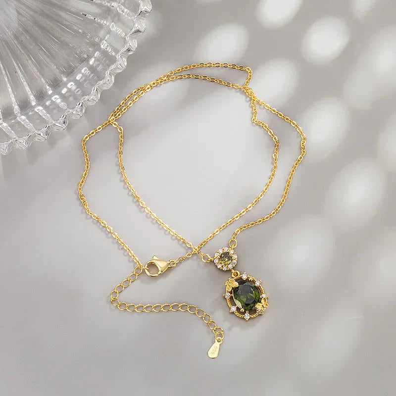 The three-piece set of gold-plated necklace, earrings and bracelet is an elegant wedding and party accessory for women.