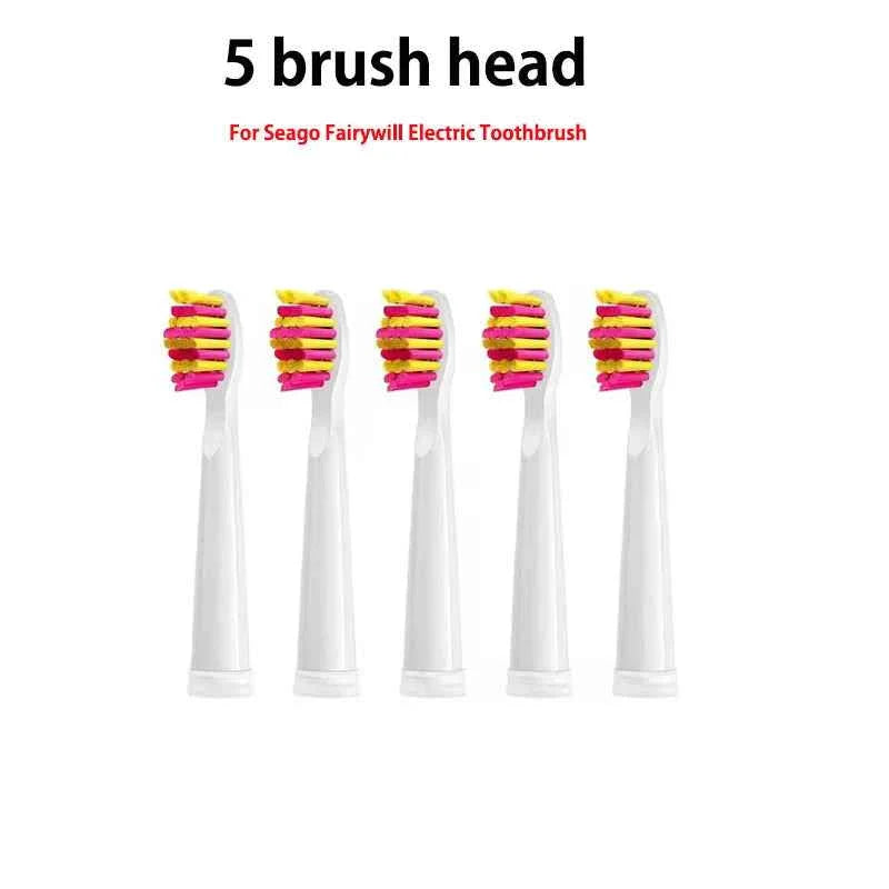 Premium Replacement Brush Heads - Compatible with Fairywill/Seago FW-507/508/515/551/917/959 - Dupont Bristles 5-10Pcs
