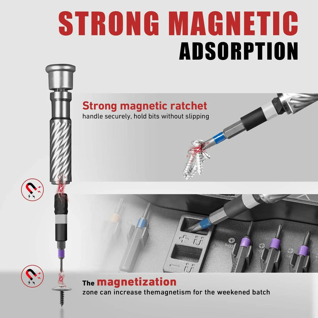 VMAN 66in1 Multifunction Ratchet Screwdriver Set Multi Magnetic Bits Mini Repair Tool Kit Household Tool For PC & Desk Etc.