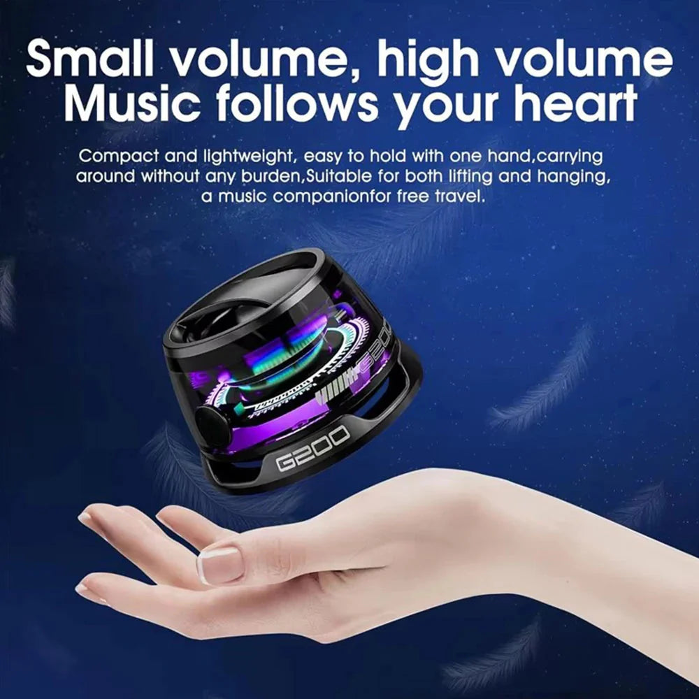 Magnetic Portable Bluetooth Speaker Mini Sound Box HiFi Stereo Soundbar Wireless Loudspeaker with LED Color Light Phone Holder