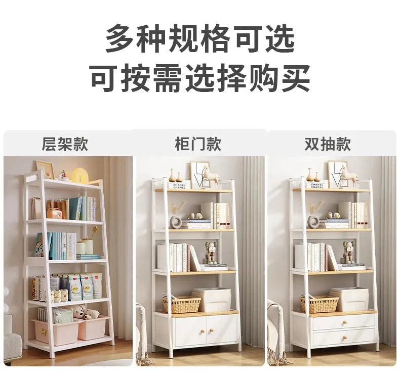 Household Multi-layer Wrought Iron Shelves Ins Wind Simple Floor Storage Display Cabinet Trapezoidal Shelf Bookshelf