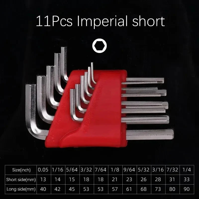 5/8/11 Pcs Metric Allen Wrench Set Inch Wrench L Wrench Keys Size Allen Key Short Arm Vehicle Repair Tool Set Home Hand Tools