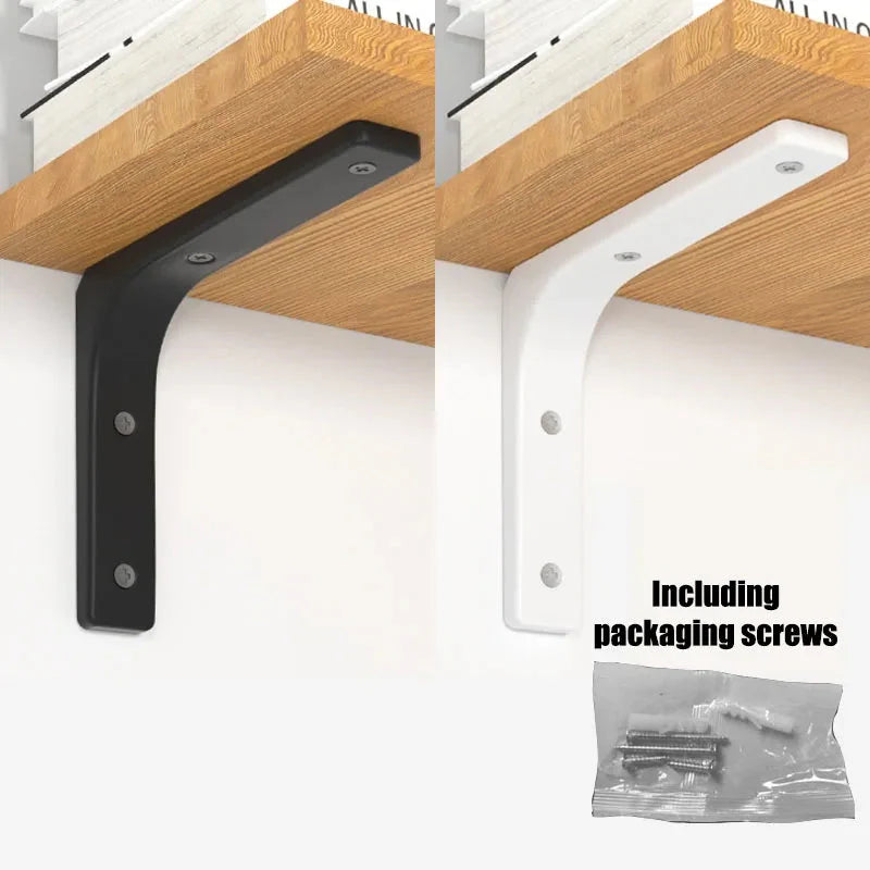 Shelf brackets L-shaped floating wall shelves black and white stainless steel bore stand bracket support hardware home