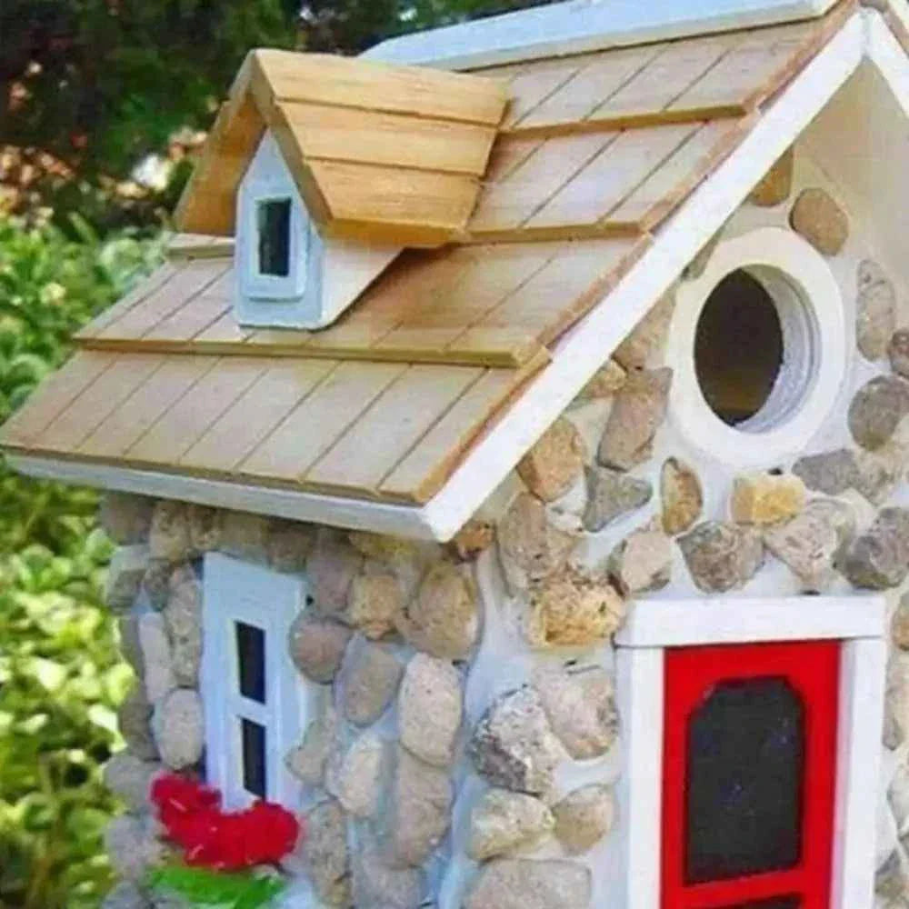 Crafts Resin Bird House Durable Hanging Bird Feeder Exquisite Garden Bird Villas Courtyard