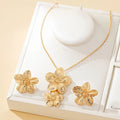 A Set of Women's Jewelry Set, Flower Necklace, Earrings, Simple Set, Suitable for Daily Wear and Gift Giving