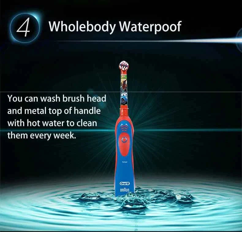 Oral B Electric Toothbrush for Kids Rotation Clean Teeth for Kids 3+ Soft Bristle for Child Waterproof Toothbrush