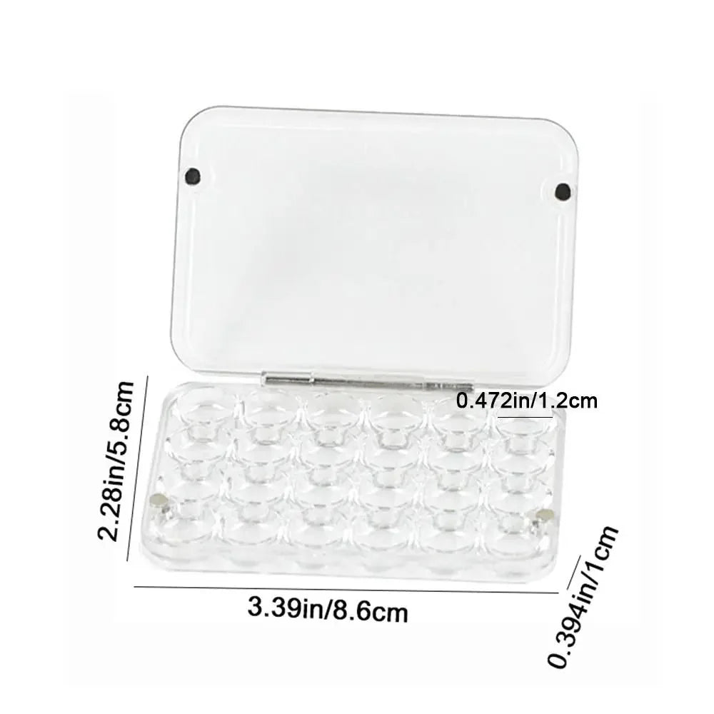 Art Supplies 24 Grids Mini Watercolor Palette Transparent Empty Watercolor Paint Tray Sealed Acrylic Paint Box Student Outing