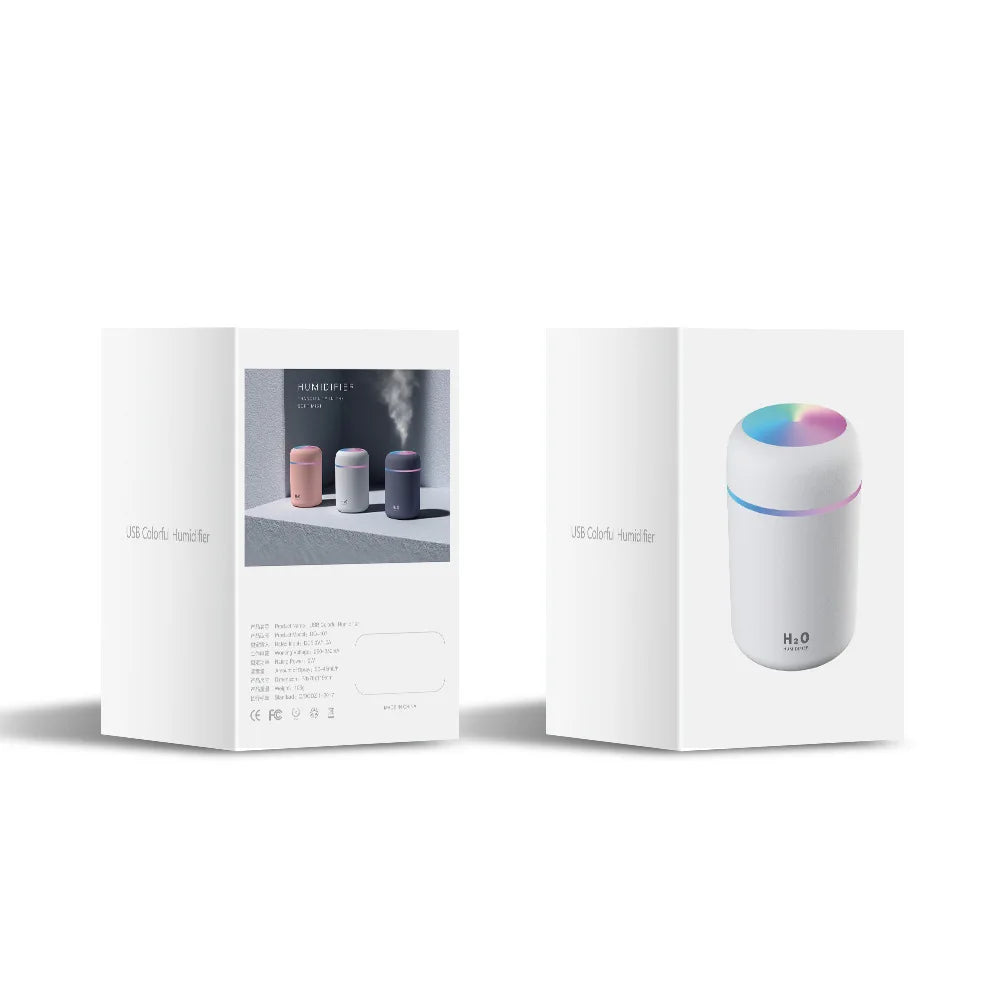 Portable Mini Air Humidifier For Bedroom,Personal Desktop,Car With Colorful Mood Lighting 2 Mist Modes And Auto Shut-Off