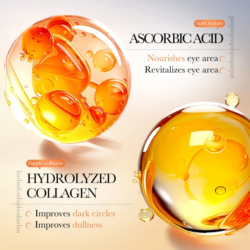 BIOAQUA Vitamin C & Collagen Eye Mask (80 Count) - Brightening Under Eye Patches for Dark Circles, Puffiness, and Anti-Aging Hydration
