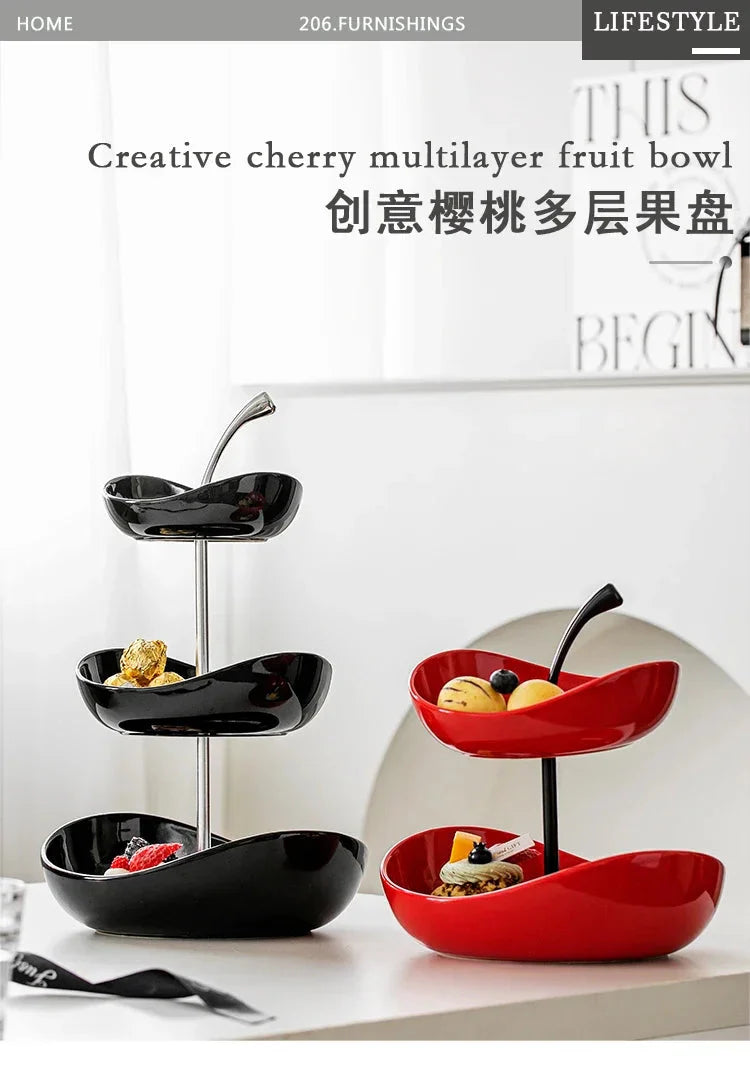 Fruit Plate Home Living Room Coffee Table Ornaments Candy Dish Placed Snack Tray Multi-layer High-grade Fruit Plate