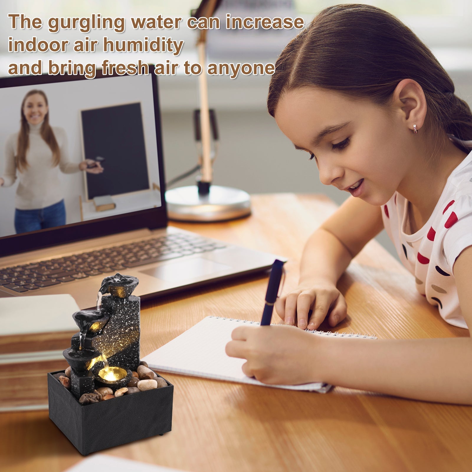 New Desktop Waterfall Decoration Creative Flowing Water Ornaments Small Living Room Office Ornaments Tabletop Fountain Ornaments