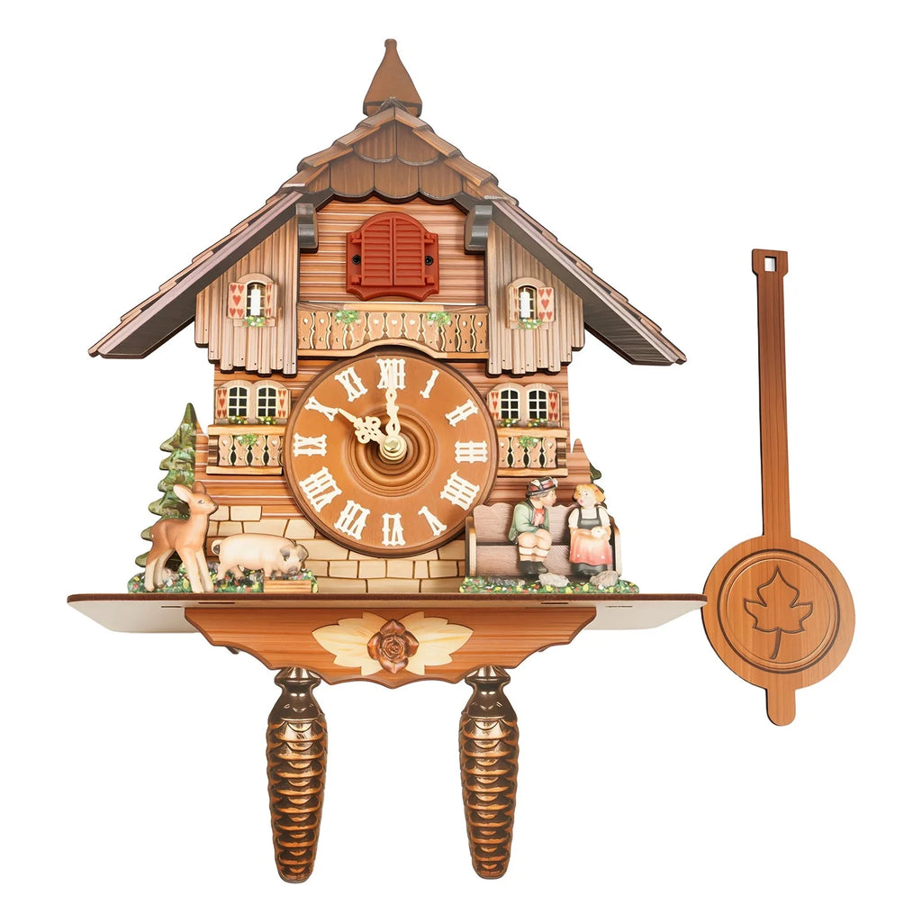 Nordic Style Designed Hanging Handmade Wood Cuckoo Clock w/ Chiming Bird 18"