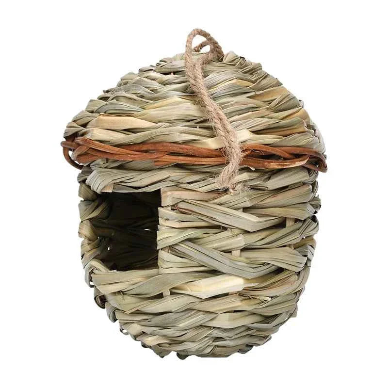 〔W〕Birds Nest Outdoor Hand-weaved Decorative Bird House Bird Cage Shelter Weaved Hanging Parrot Nest Creative Handmade Bird Cage