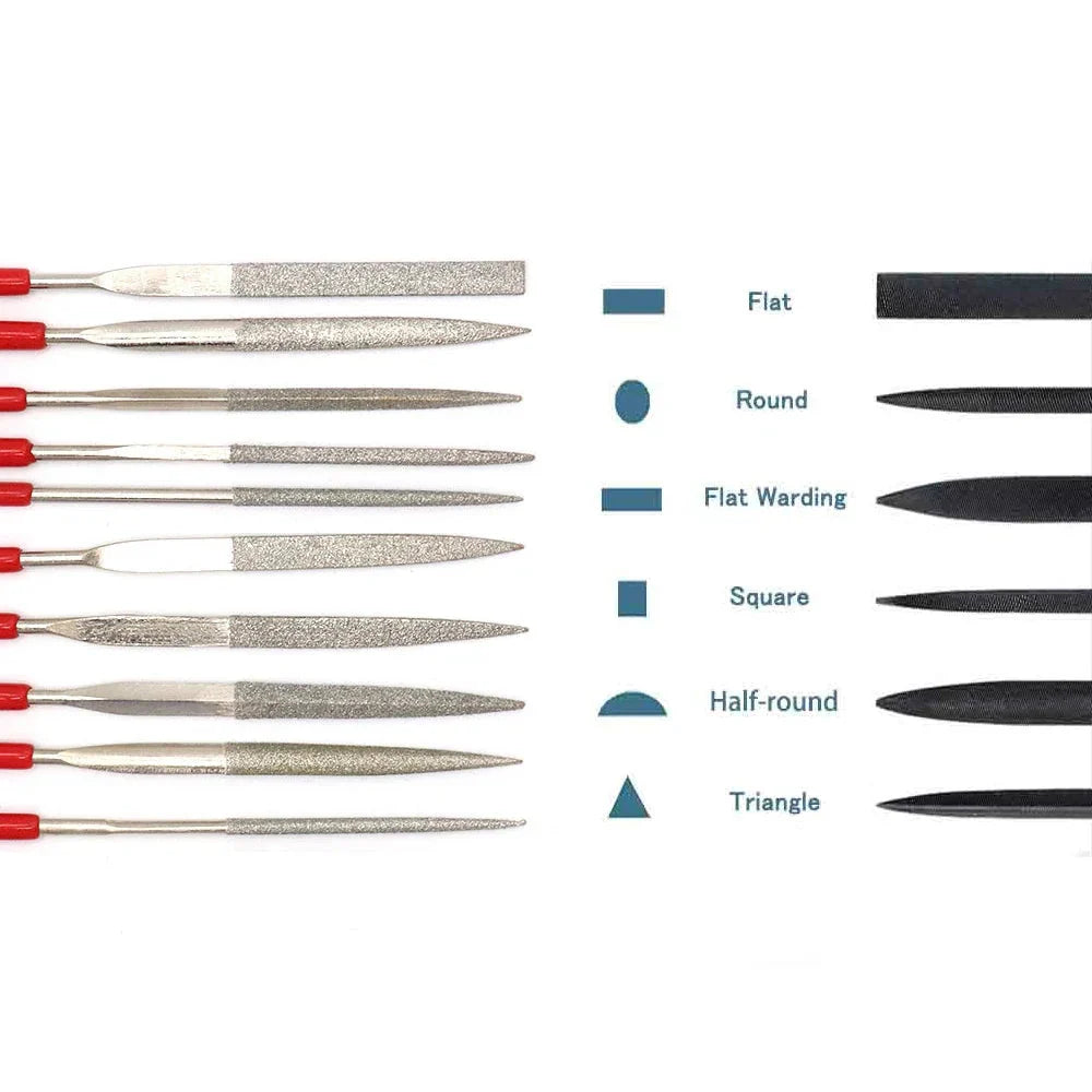 Diamond Mini Needle File Set for Carpentry Jewelry Stone Glass Metal Ceramic Polish Carving DIY Craft Woodworking Hand Tools