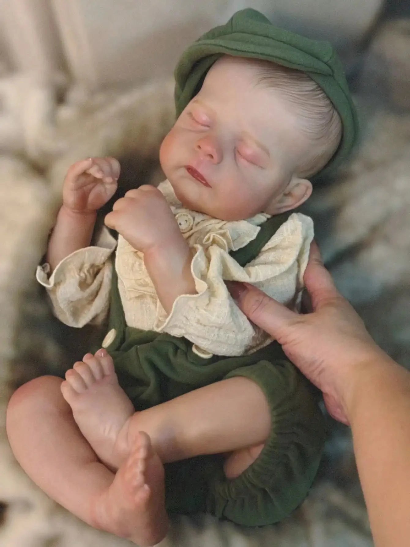 18-Inch Adorable Eric Reborn Baby Doll Sleeping Pose | Flexible Cloth Body, Collectible Art Gift