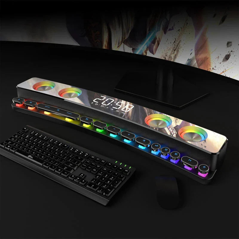 High Quality Bluetooth Speakers Sound Bar RGB 3D Stereo Surround Subwoofer AUX FM Radio Home Clock Computer Music Center Hot New