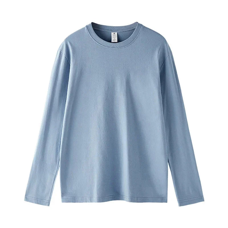MRMT 2026 Brand New Mens T Shirt Combed Cotton Loose Tide Round Neck Long-Sleeved Men t-Shirt Pure Bottoming Top Tees Shirt