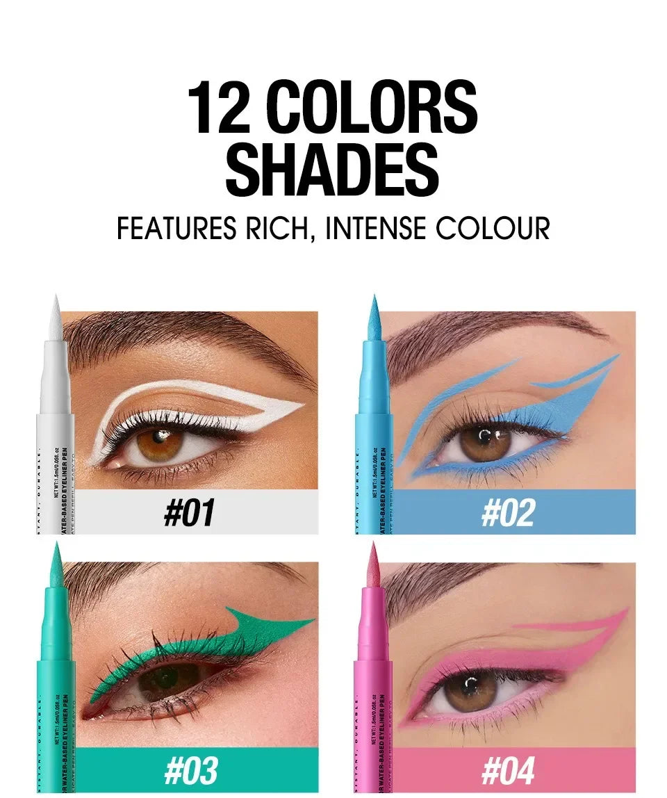 Red Wine Black Waterproof Eyeliner Pencil Untra-fine Liquid Eye Liner Pen Quick Dry Long Lasting Non Smudge Makeup Cosmetics