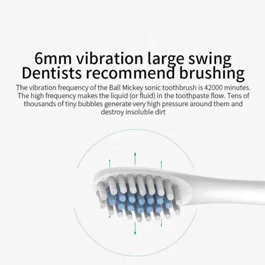Sonic Electric Toothbrush for Adults IPX7 Waterproof DuPont Brush Head USB Rechargeable High Frequency Cleaning 6 Cleaning Modes