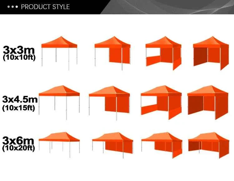 3x3m Pop-Up Waterproof Garden Gazebo - Heavy Duty Folding Event Tent