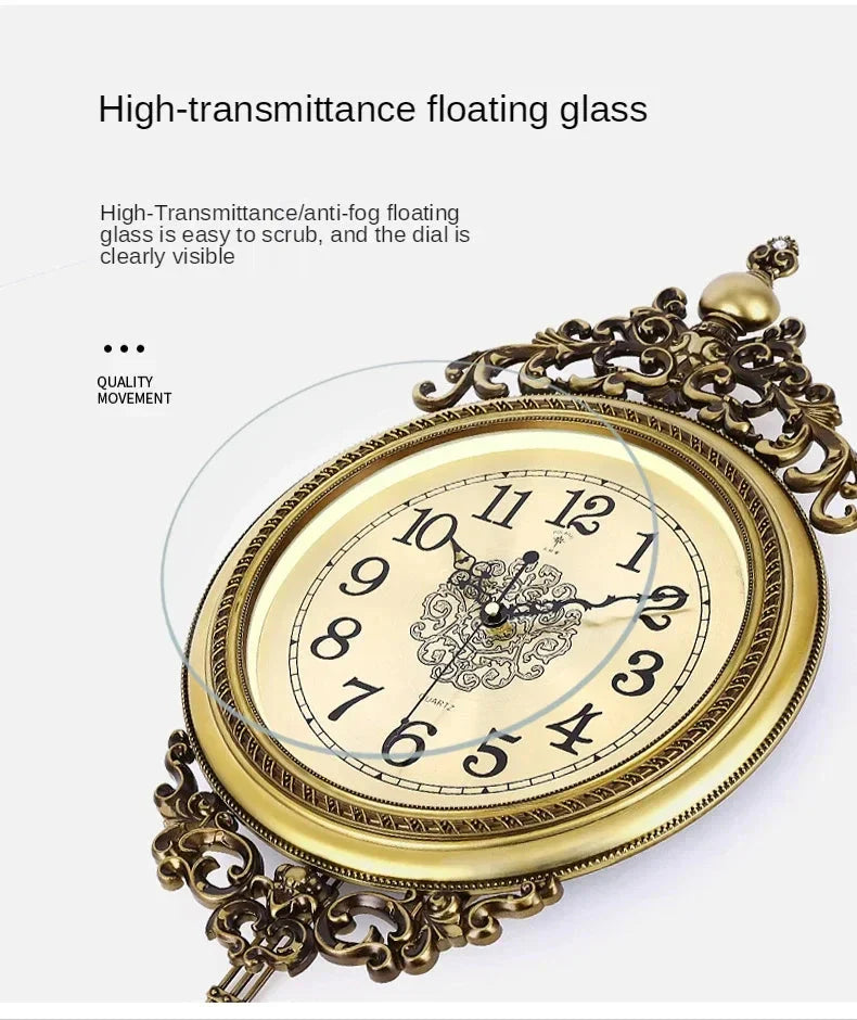 Large Luxury Gold Wall Clock Living Room Silent Creative Swing Wall watches Bedroom Quartz Clocks Wall Home Decor