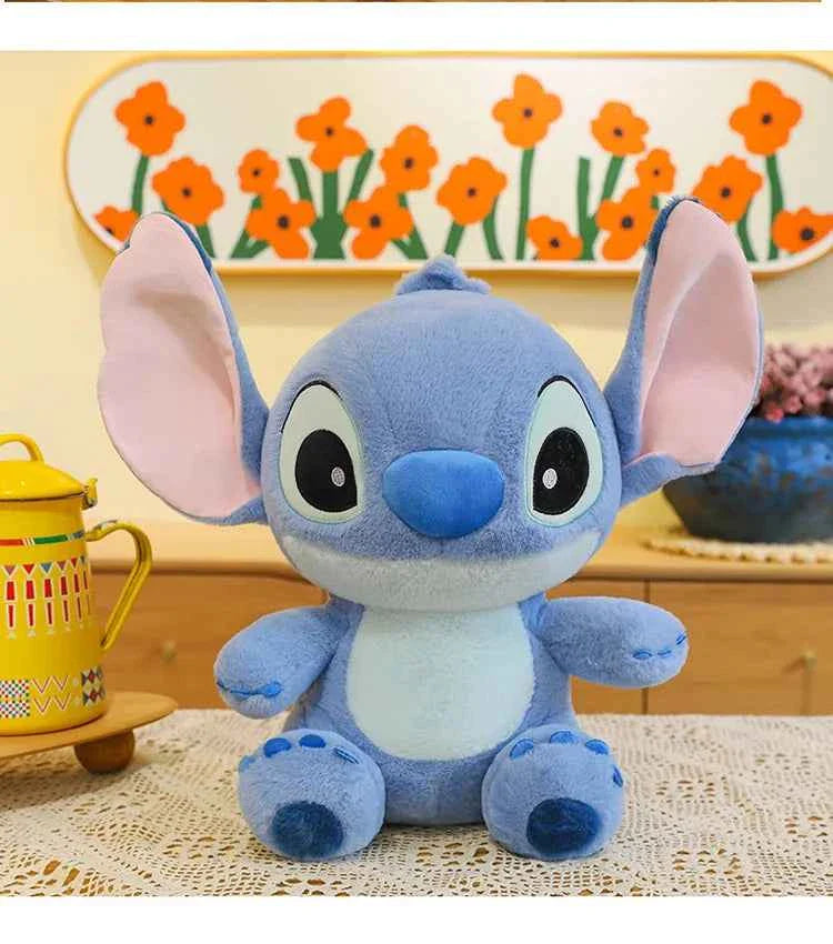 Disney Cute Blue Stitch Stuffed Plush Toy Cartoon Anime Stitch Kawaii Sleeping Pillow Plush Doll Giving Girls Birthday Gifts