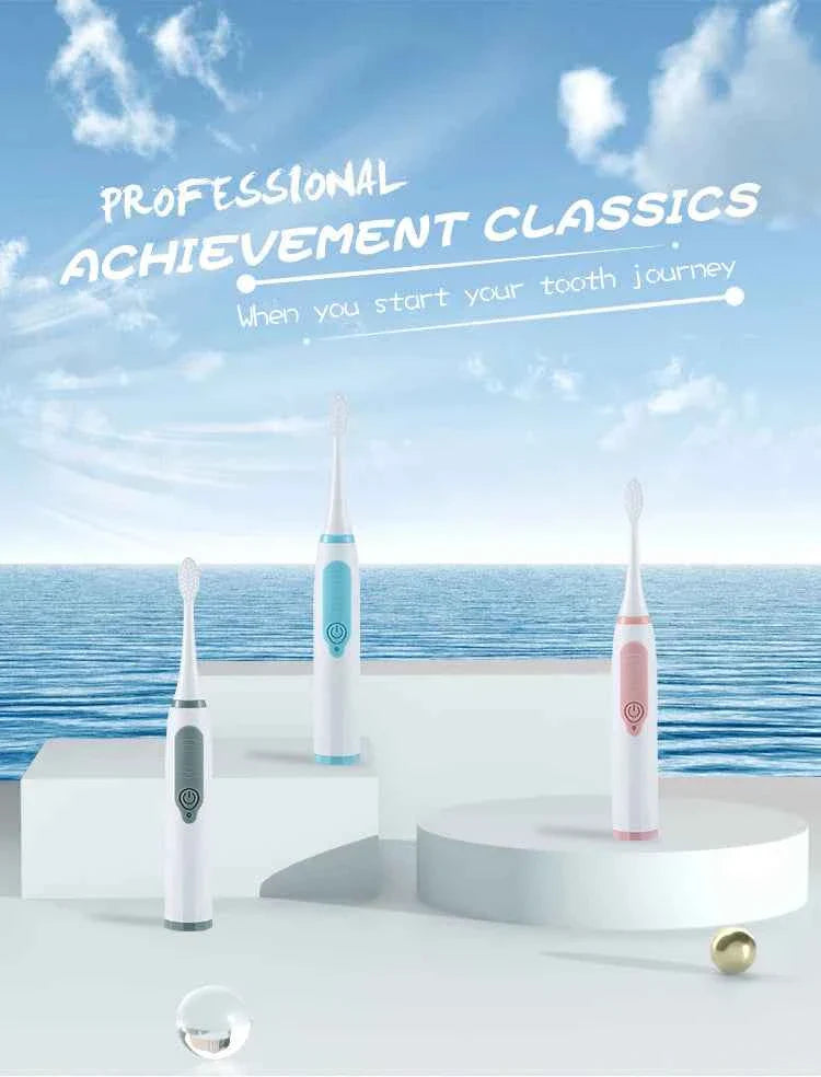 Sonic Electric Toothbrush for Men and Women Adult Household Non Rechargeable Soft Hair IPX6 Waterproof