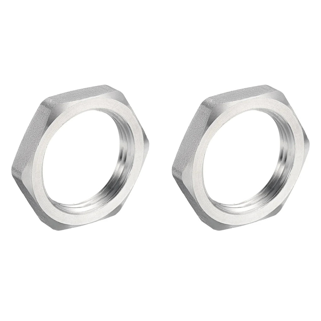 2/5Pcs Cast Pipe Fitting Hex Locknut, 304 Stainless Steel Hex Lock Nut Female Thread for Water Broom and Undercarriage Cleaner