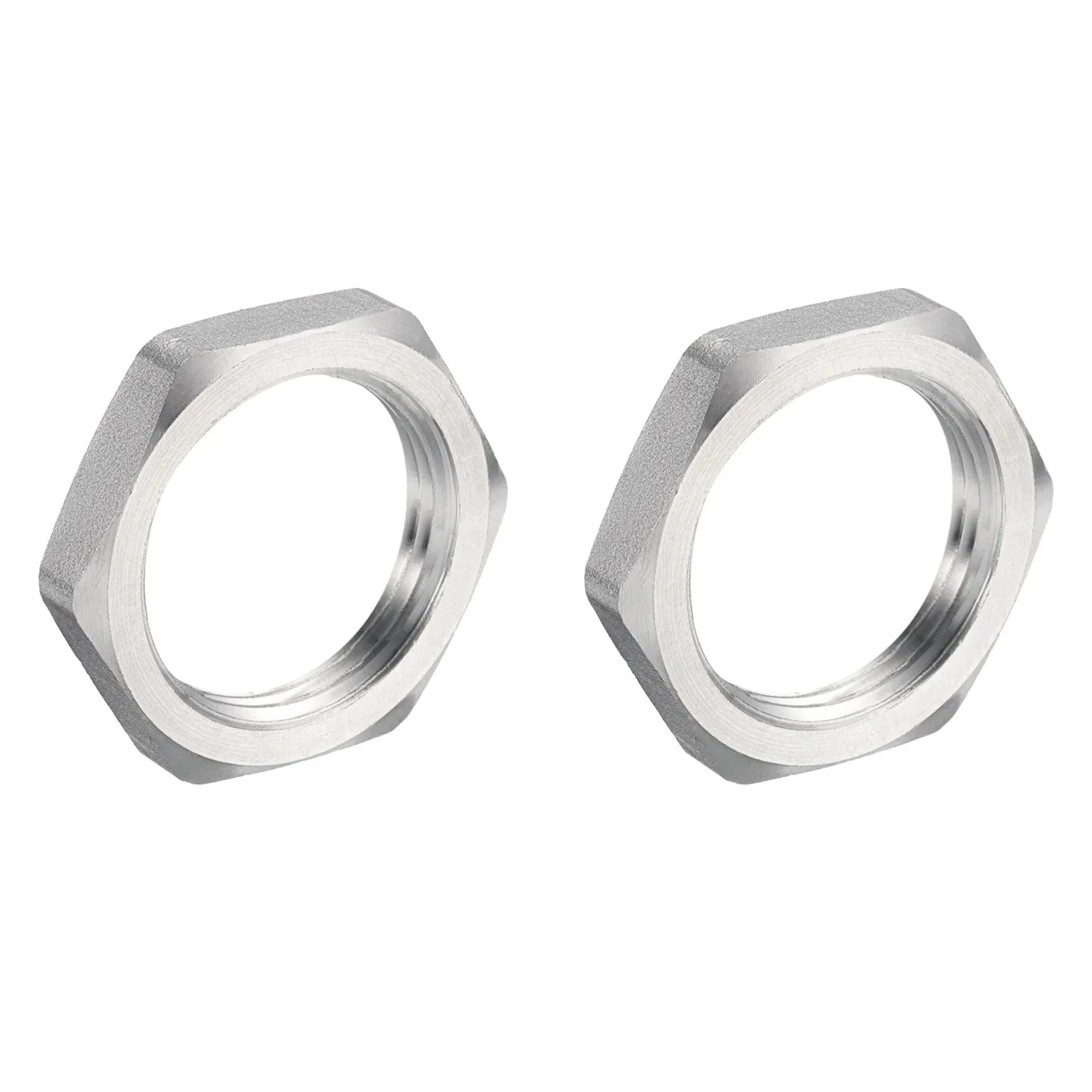 2/5Pcs Cast Pipe Fitting Hex Locknut, 304 Stainless Steel Hex Lock Nut Female Thread for Water Broom and Undercarriage Cleaner