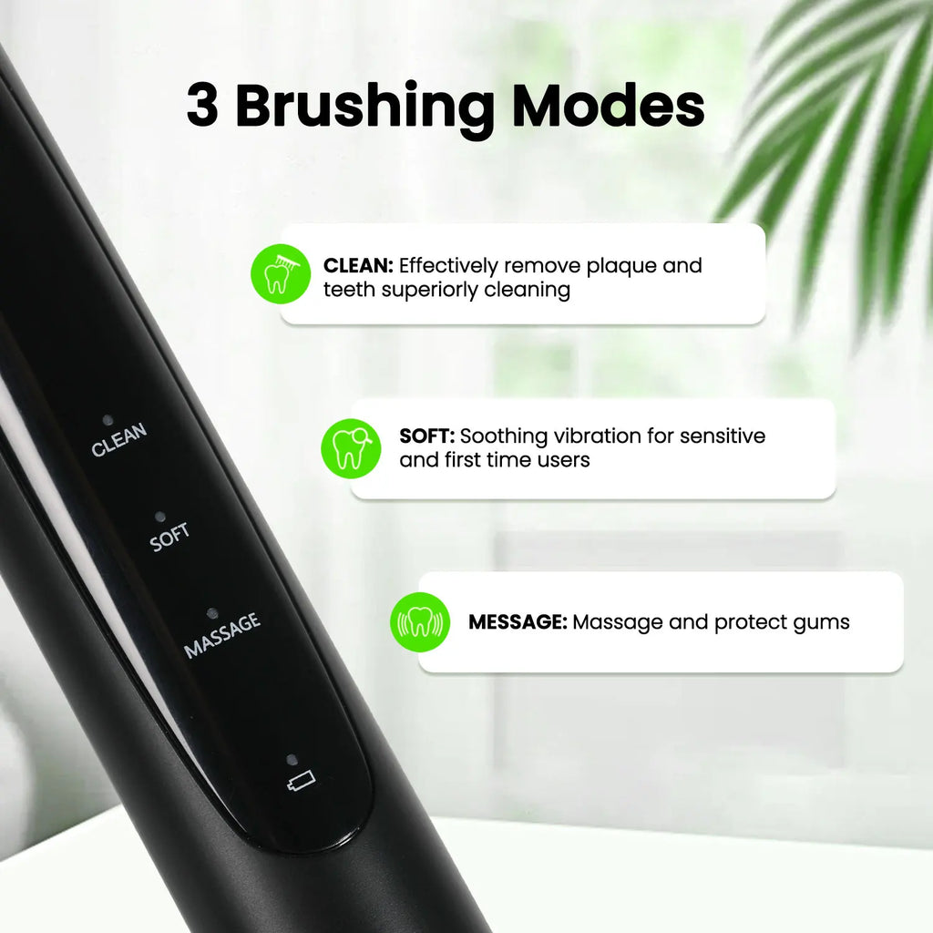 Fairywill Electric Toothbrush T2233Powerful Rotation Cleaning 4 Replacement Heads Rechargeable Sonic Toothbrush for Adults