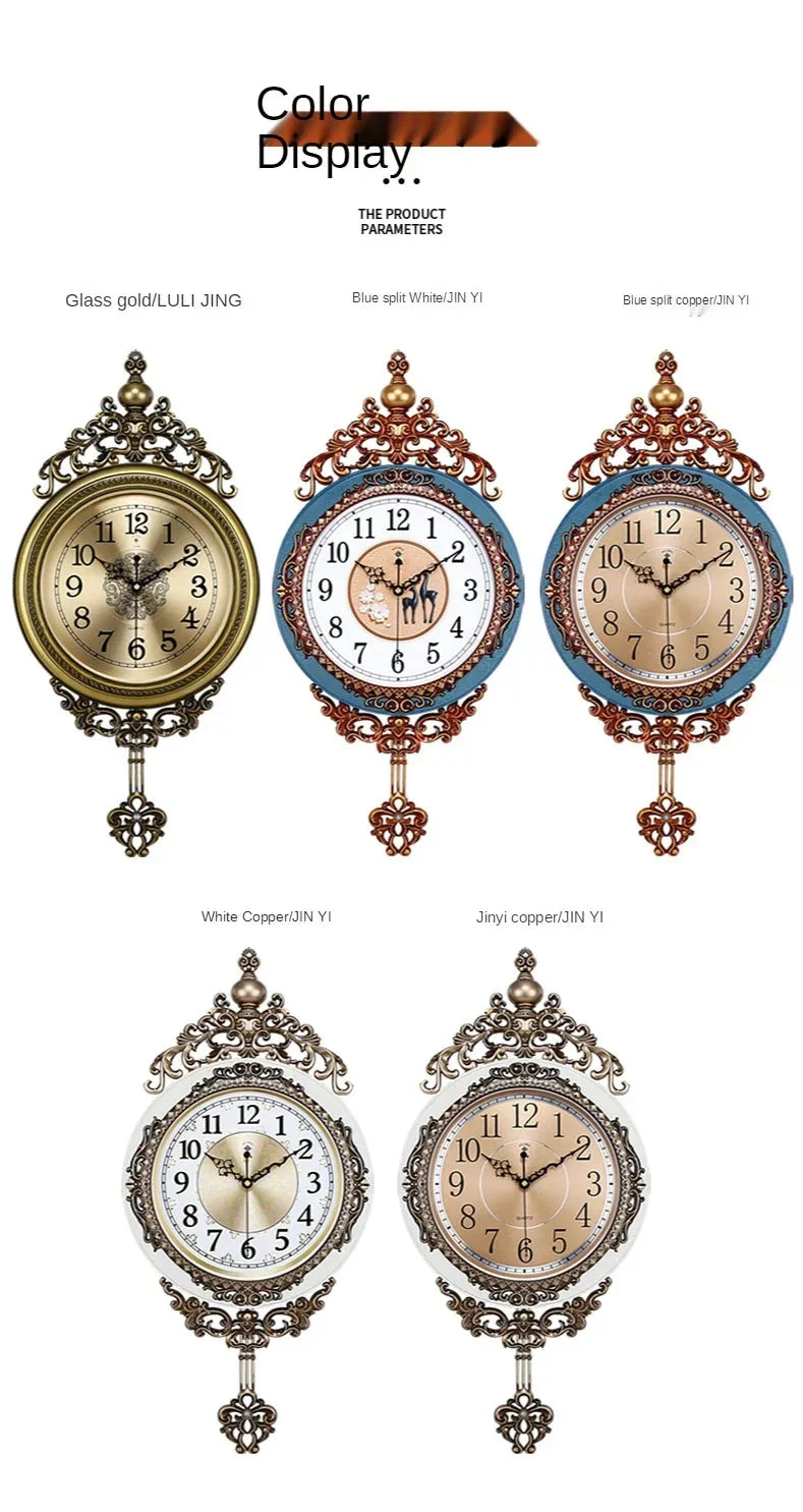 Large Luxury Gold Wall Clock Living Room Silent Creative Swing Wall watches Bedroom Quartz Clocks Wall Home Decor