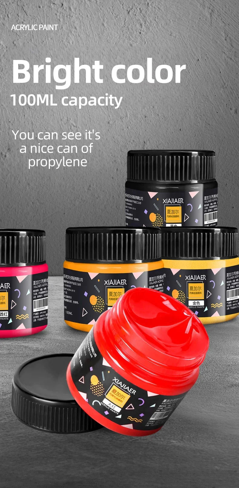 Acrylic paint 100ml hand-painted wall painting Graffiti Stone T-shirt tinned paint Studio multi-color acrylic paint