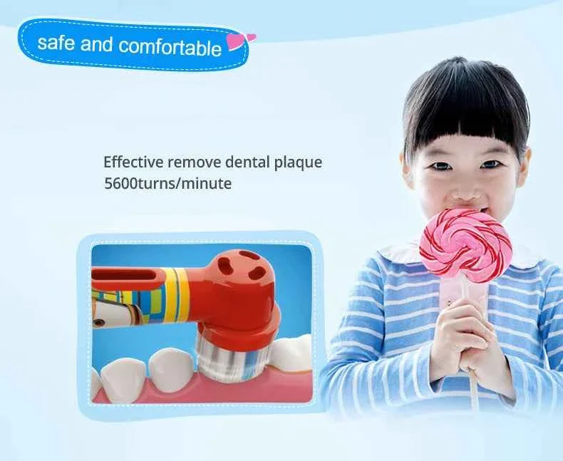 Original Oral B Electric Toothbrush Waterproof Battery Powered Tooth Brushes for Kid Adult Oral Health with Gift Head Travel Box