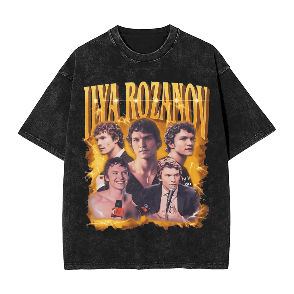 Mens T-Shirt Heated Rivalry Shane Hollander Washed T Shirts Hip Hop  Summer Tees Y2K Basic Loose Casual Tops Gift Idea