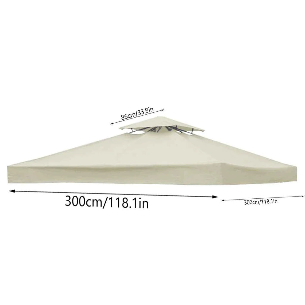 3x3m 2-Tier Garden Gazebo Replacement Canopy - Waterproof Oxford Patio Tent Roof
