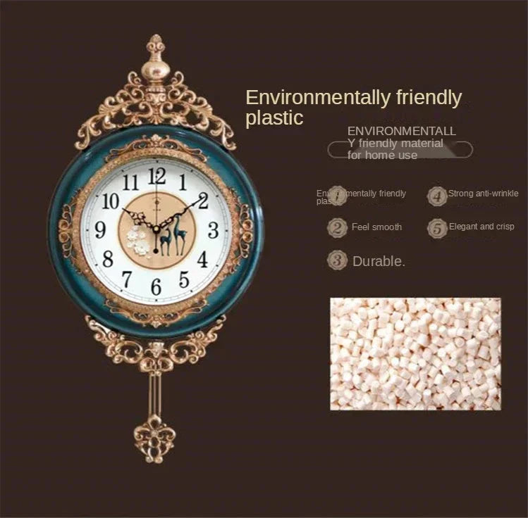 Large Luxury Gold Wall Clock Living Room Silent Creative Swing Wall watches Bedroom Quartz Clocks Wall Home Decor