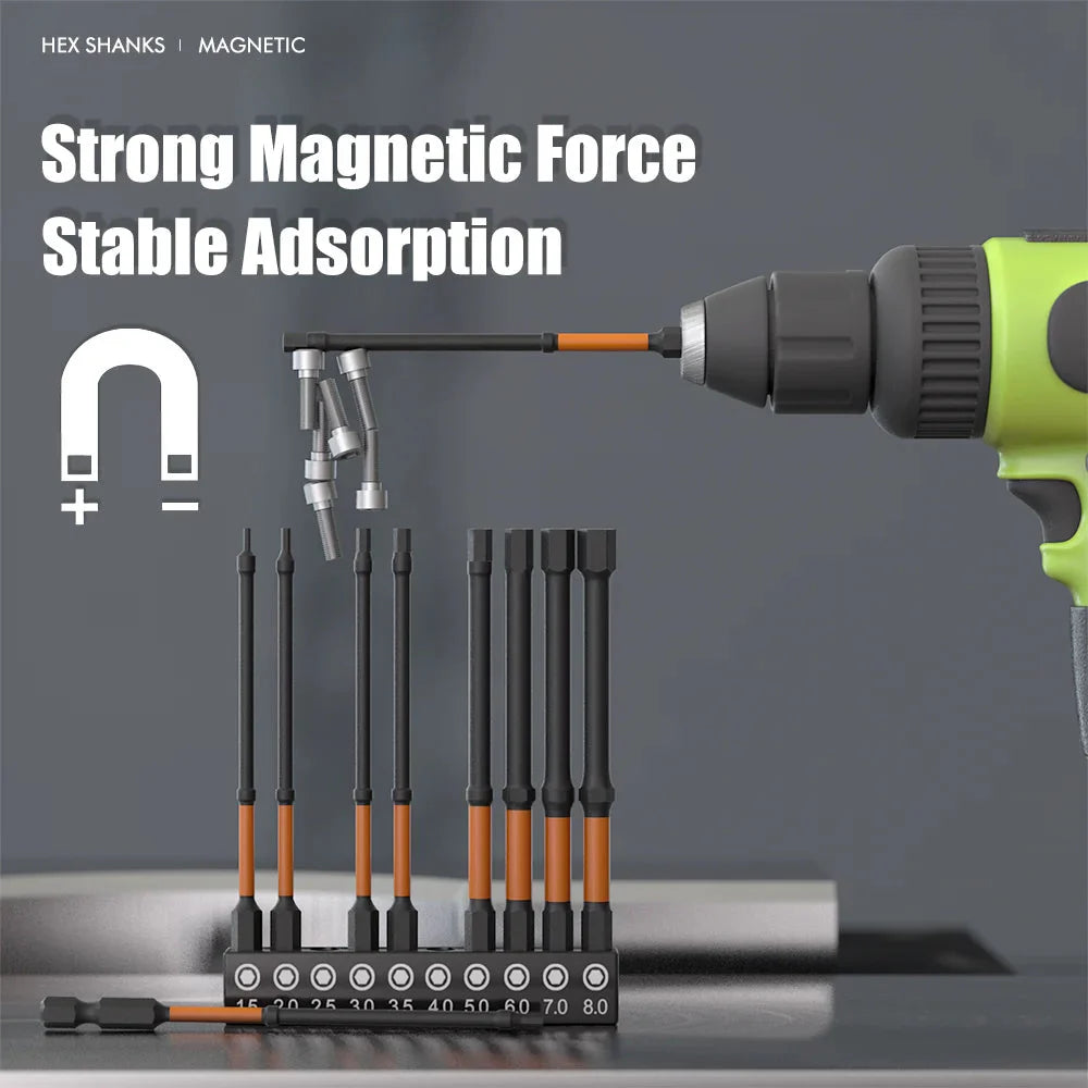 Impact Torx Bit Set-3/6 Inch  (T7-T40) & Impact Hex Head Allen Wrench Drill Bit Set-2/4 Inch  (H1.5-H8)  With CNC Machined Tips,