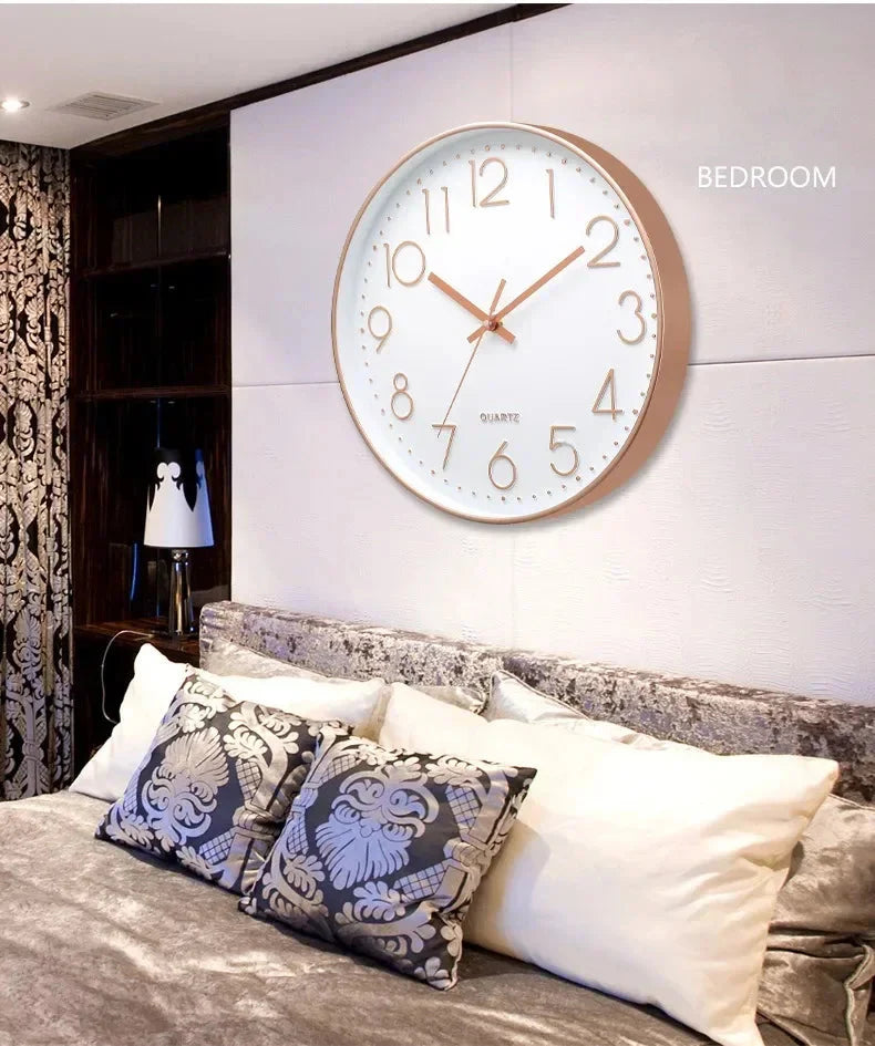 8 Inch Easy To Read Wall Clock Classic Elegant Modern Silent Quartz Clocks for Living Room Bedroom Office Study