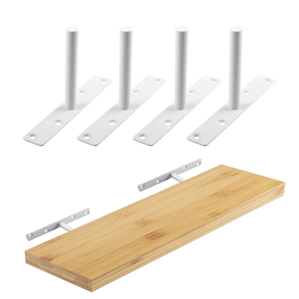 T Shape Concealed Shelf Brackets Floating  Wall Shelf Supports Screw Mounting Plate Multi sizes Metal Brackets