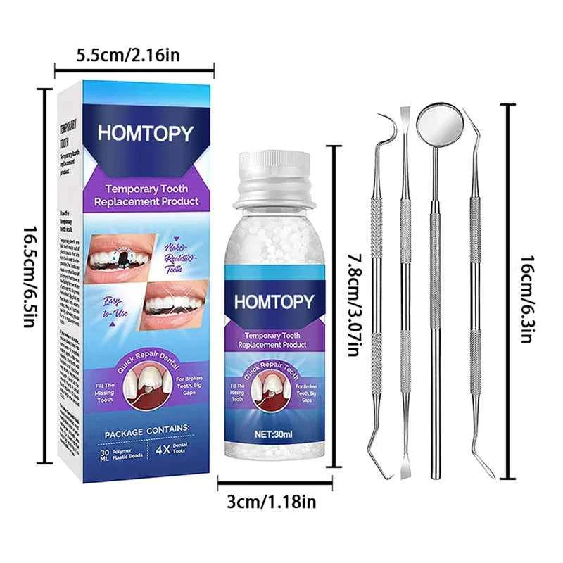 Moldable Teeth Repair Kit Temporary Dental Replacement Kit Thermal Beads For Filling Fix The Missing And Broken Tooth Artificial