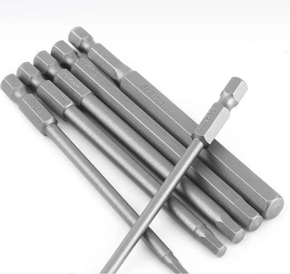 8pcs 100mm Hex Head Allen Wrench Drill Bits Set SAE Metric Allen Electric Hexagonal Bit Screwdriver Socket Bit Power Tool Parts