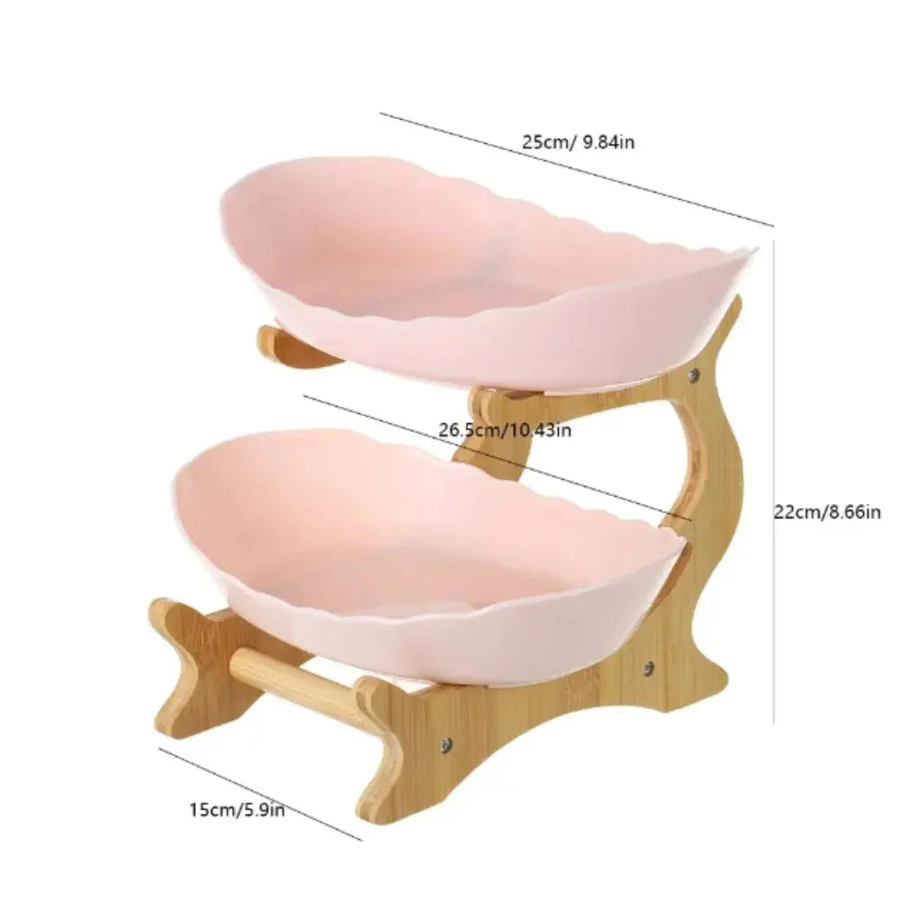 Snack Plates Plastic Material Fruit Plate Creative Design 2 Layer Candy Dish Modern Style Salad Bowl Snack Dish Living Room